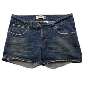 Levi's Slouch Denim Shorts Womens 20 Plus Blue Jean 504 Frayed Hem Low Rise